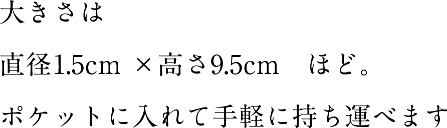 大きさは1.5cm×9.5cmほど